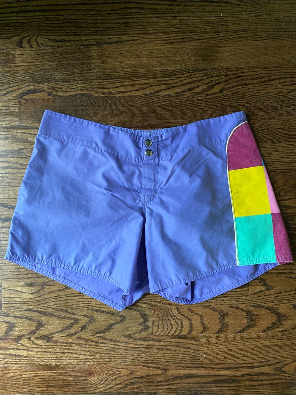 Vintage Sun Britches Lavender Casual Swim/Board Shorts with Colorblock Accent
